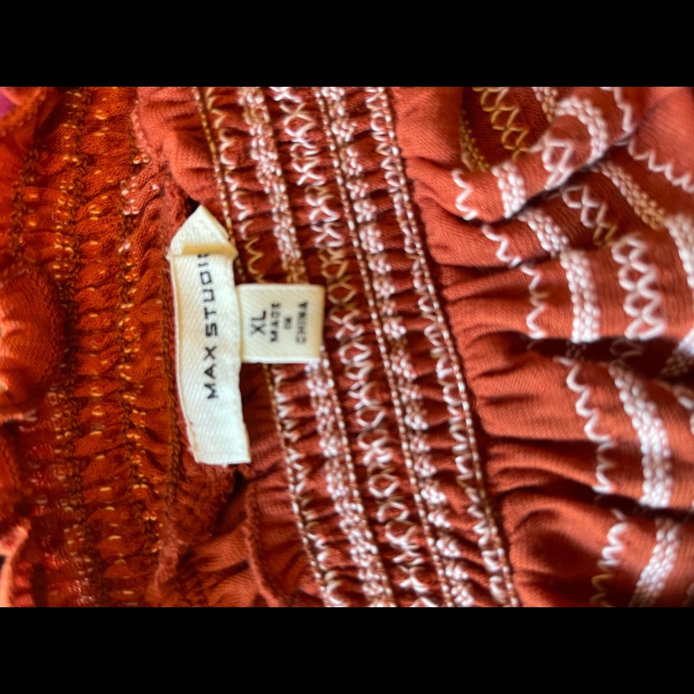 Max Studio Flutter Sleeve Peasant Top - image 5